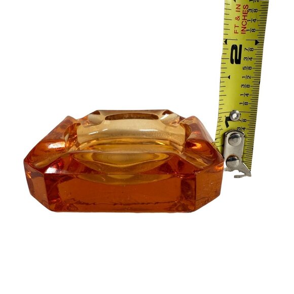 Cambridge Glass Ashtray Holder & 4 Ashtrays 5 Piece Set Multicolor Vaseline - Picture 6 of 7